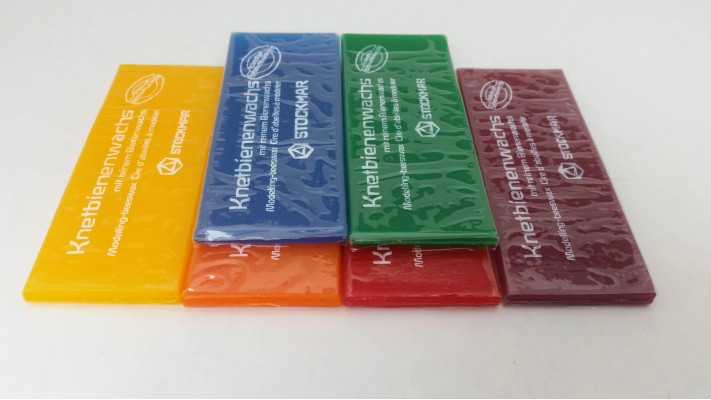 Beeswax, modeling dough, 6 colors