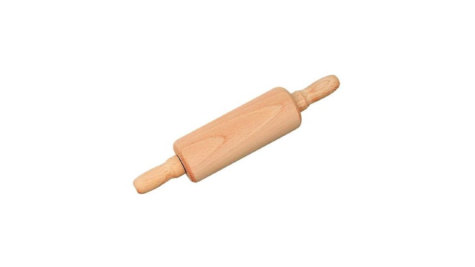 Wood rolling pin with steel axle (23 cm) 